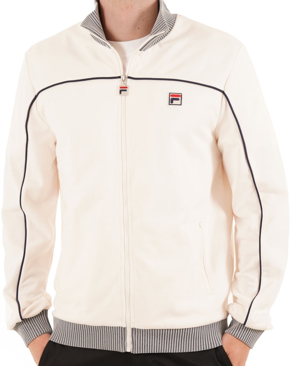 Fila Vintage Contrast Piped Track Top Gardenia