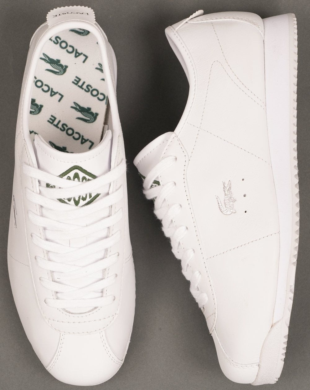 Lacoste Club Low Leder-Sneaker, weiß