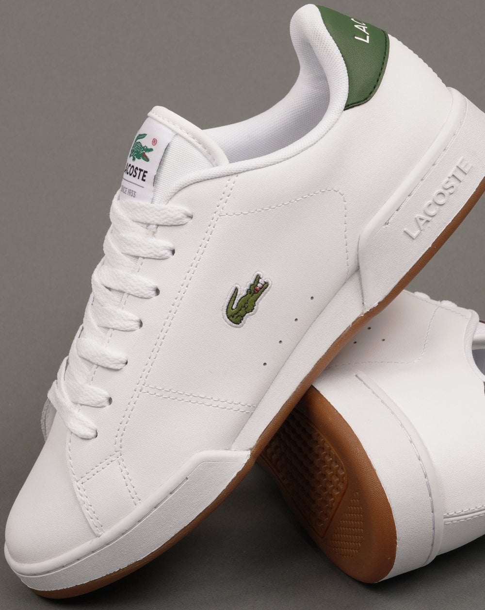 Lacoste Carnaby Cup Leder-Sneaker Weiß/Dunkelgrün