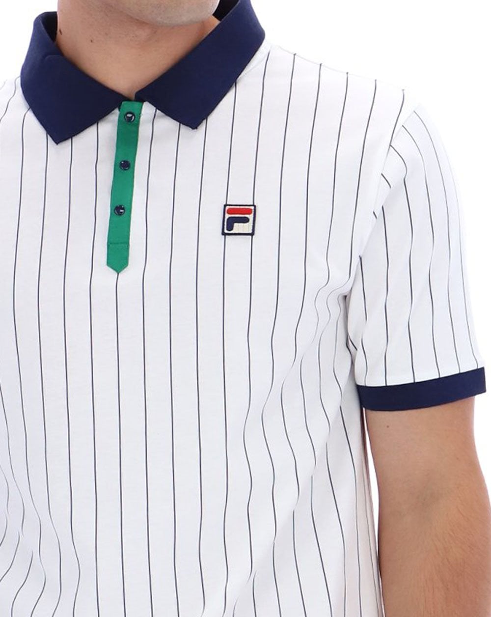 Fila Vintage BB1 ​​Poloshirt Weiß/Marineblau/Grün