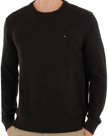Tommy Jeans Essential Rundhalspullover Schwarz
