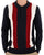 Ben Sherman Vertical Stripe LS Knit Polo Dark Navy