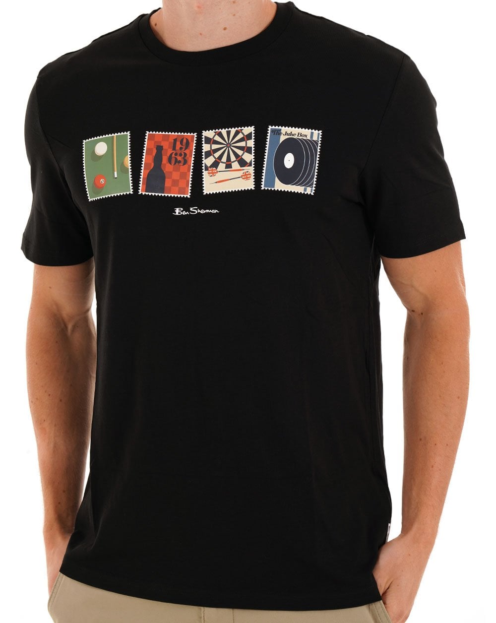 Ben Sherman Pub Sports T-Shirt Schwarz
