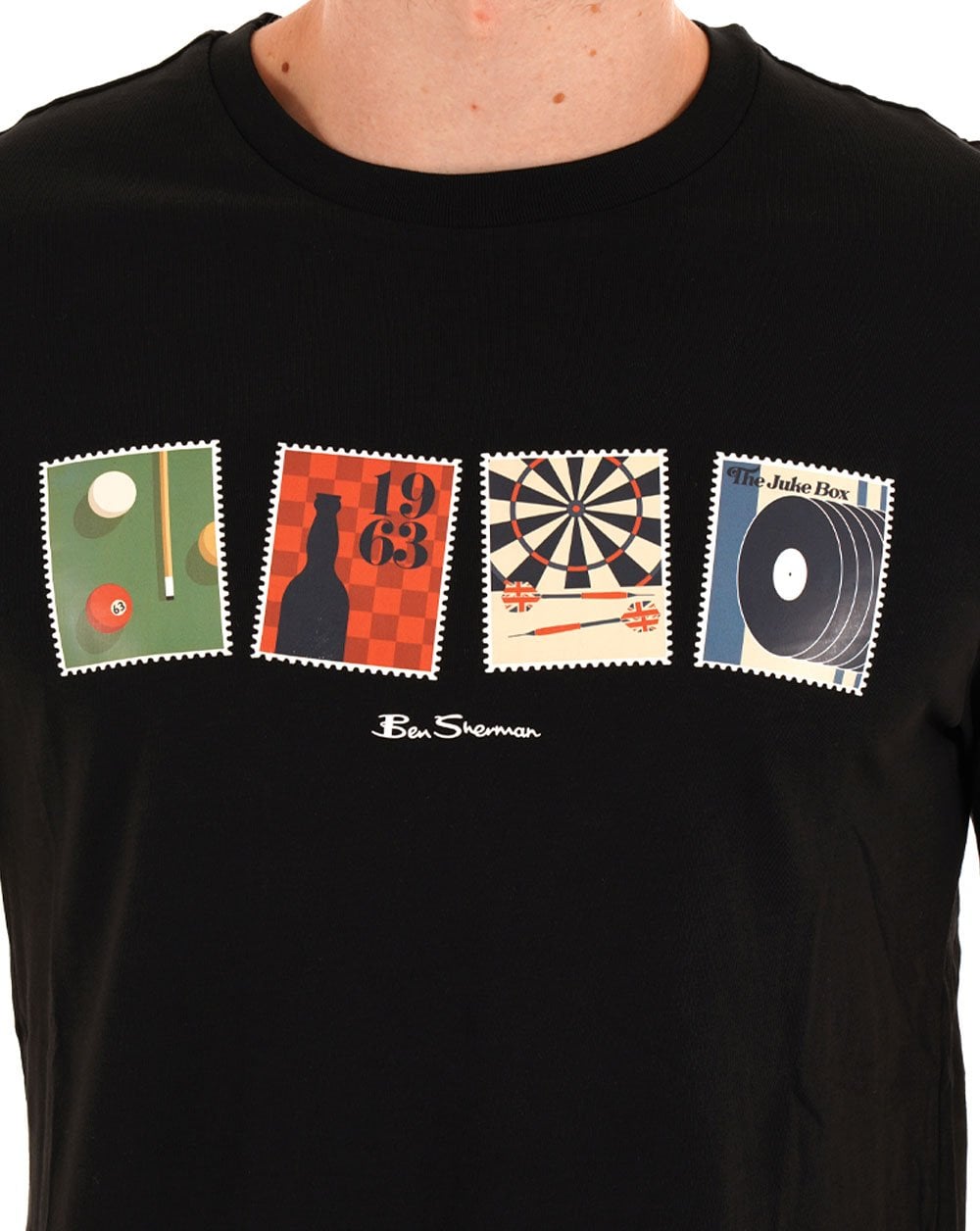 Ben Sherman Pub Sports T-Shirt Schwarz