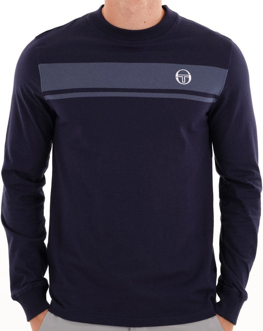 Sergio Tacchini Masters Langarmshirt, Marineblau, Vintage Indigo