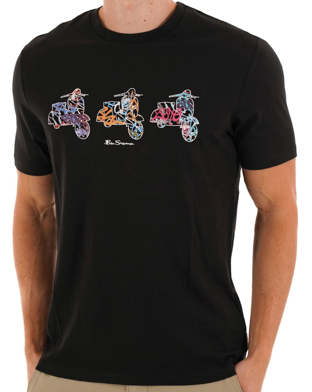 Ben Sherman Scooter Spray T Shirt Black