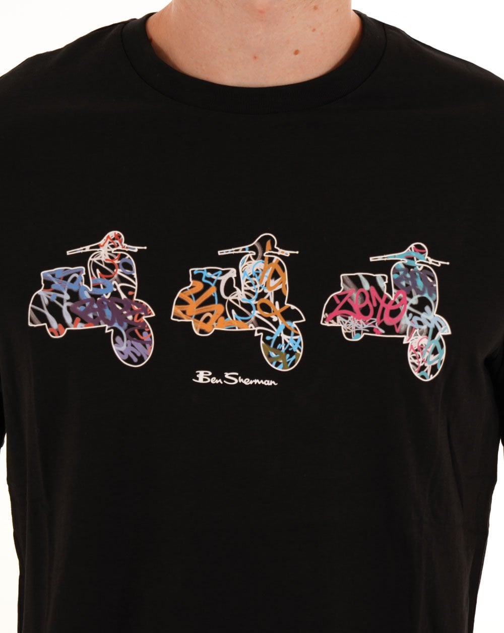 Ben Sherman Scooter Spray T-Shirt Schwarz