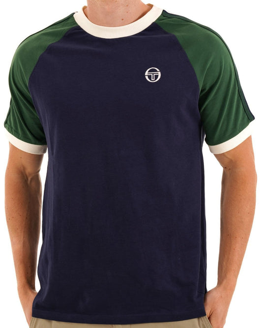 Sergio Tacchini 90er-Jahre T-Shirt Marinegrün
