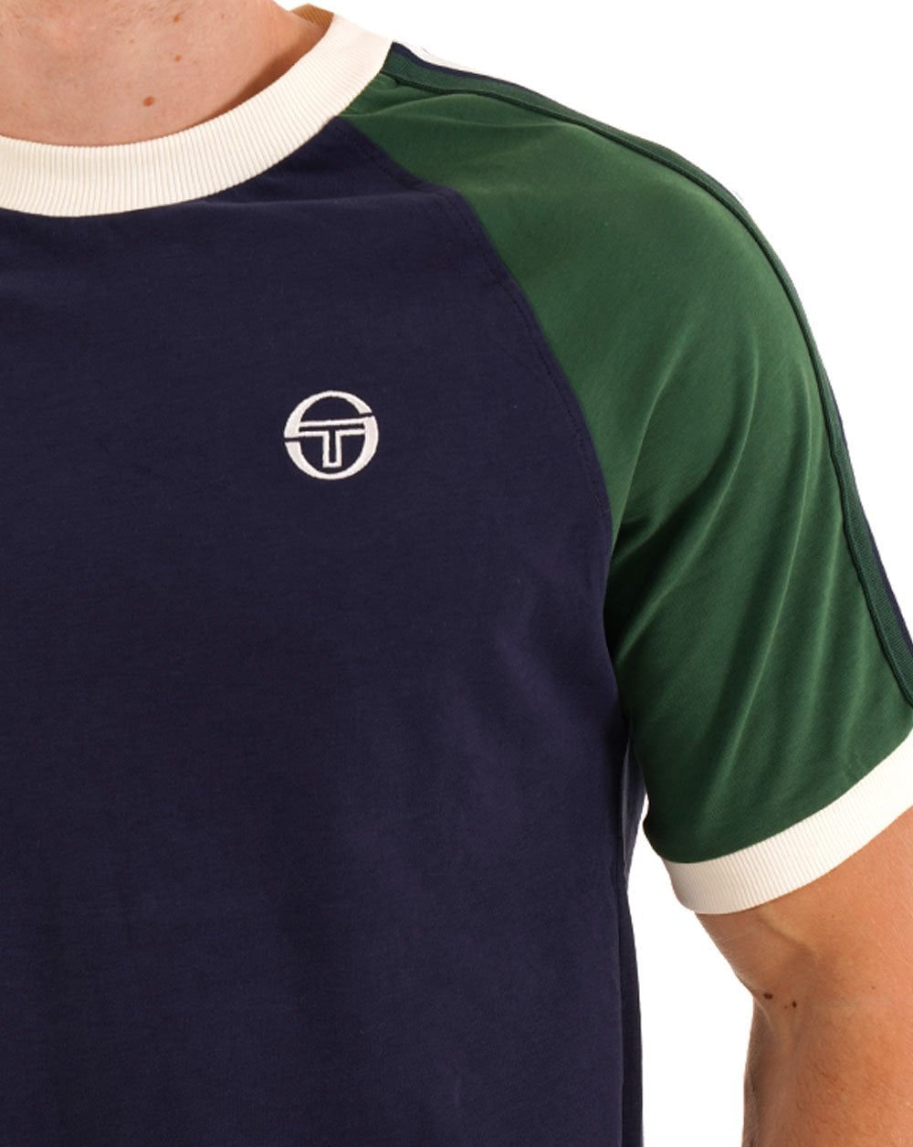 Sergio Tacchini 90er-Jahre T-Shirt Marinegrün