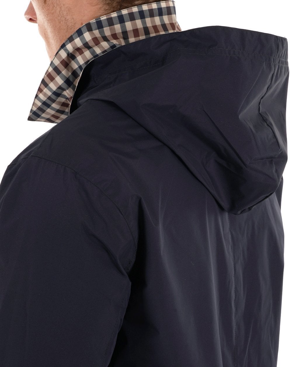 Aquascutum – Packbarer Trenchcoat in Marineblau