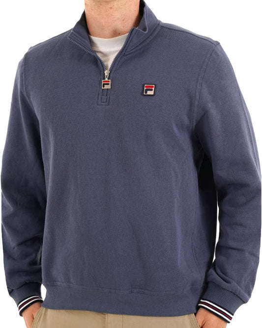 Fila Vintage Sweatshirt mit 1/4-Reißverschluss, Vintage-Marineblau
