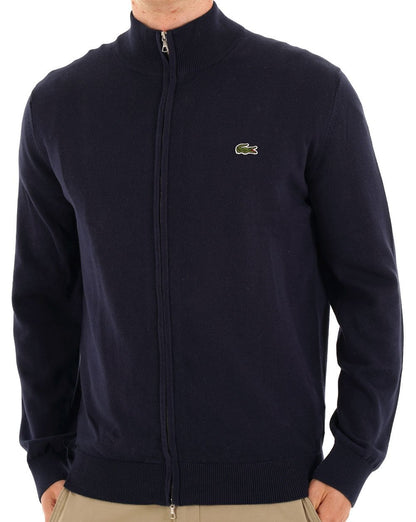 Lacoste Baumwollpullover mit Reißverschluss, Marineblau