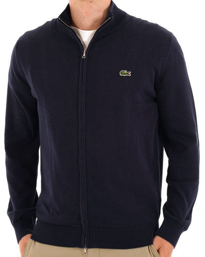 Lacoste Baumwollpullover mit Reißverschluss, Marineblau