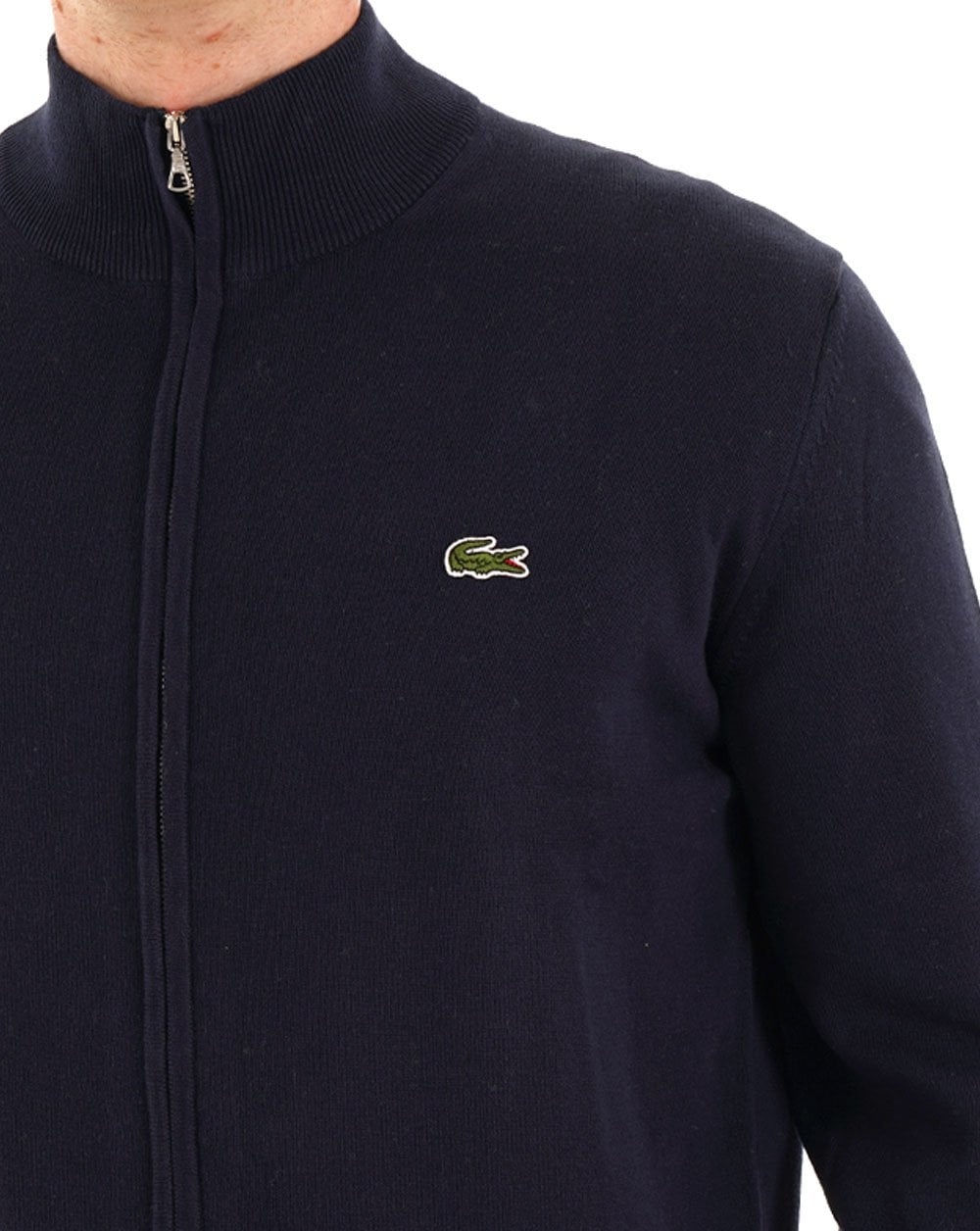 Lacoste Baumwollpullover mit Reißverschluss, Marineblau