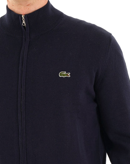 Lacoste Baumwollpullover mit Reißverschluss, Marineblau