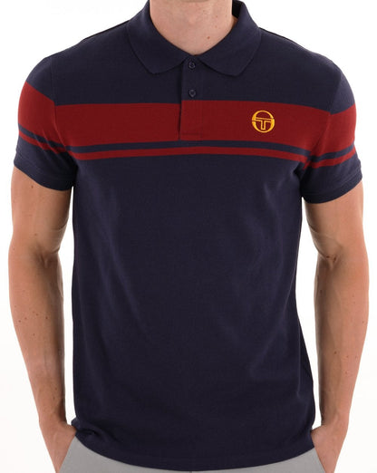 Sergio Tacchini Young Line Poloshirt Marineblau Dunkelrot