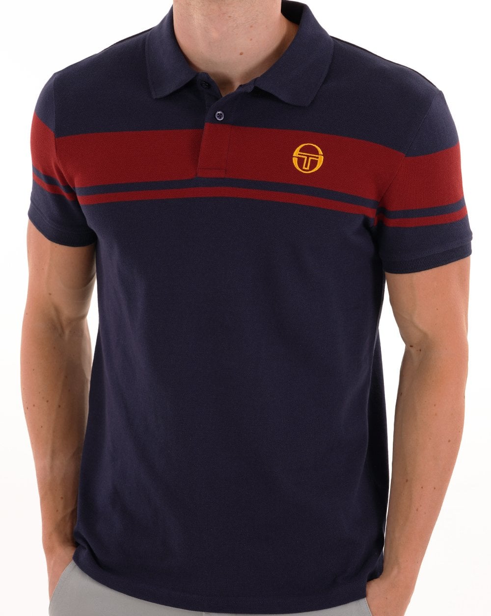 Sergio Tacchini Young Line Poloshirt Marineblau Dunkelrot