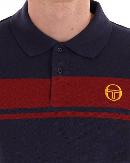 Sergio Tacchini Young Line Poloshirt Marineblau Dunkelrot
