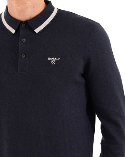 Barbour Rocton Strickpolo, Marineblau