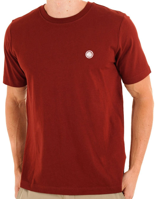 Hübsches grünes Mitchell T-Shirt, Dunkelburgunderrot