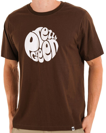 Hübsches grünes Gillespie-Logo-T-Shirt, schokoladenbraun