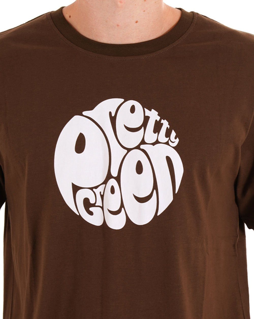Hübsches grünes Gillespie-Logo-T-Shirt, schokoladenbraun