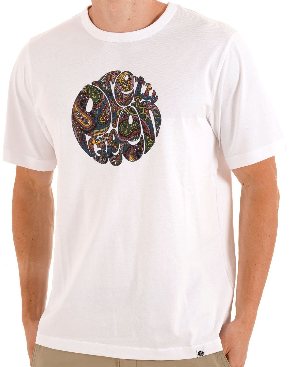 Pretty Green House Paisley Logo T Shirt White