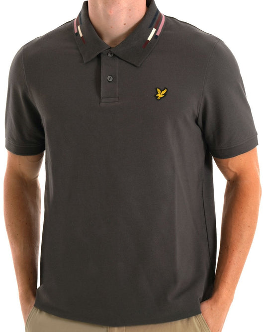 Lyle And Scott Lyle & Scott Poloshirt mit Streifen und Farbtupfern in Gunmetal