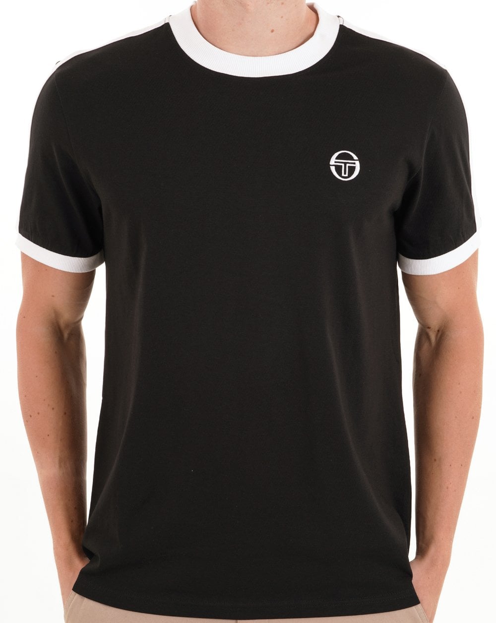 Sergio Tacchini Retro Ace T-Shirt Schwarz Weiß