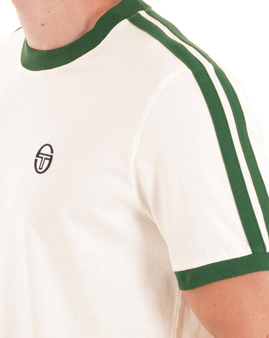 Sergio Tacchini Retro Ace T-Shirt Gardenia/Grün