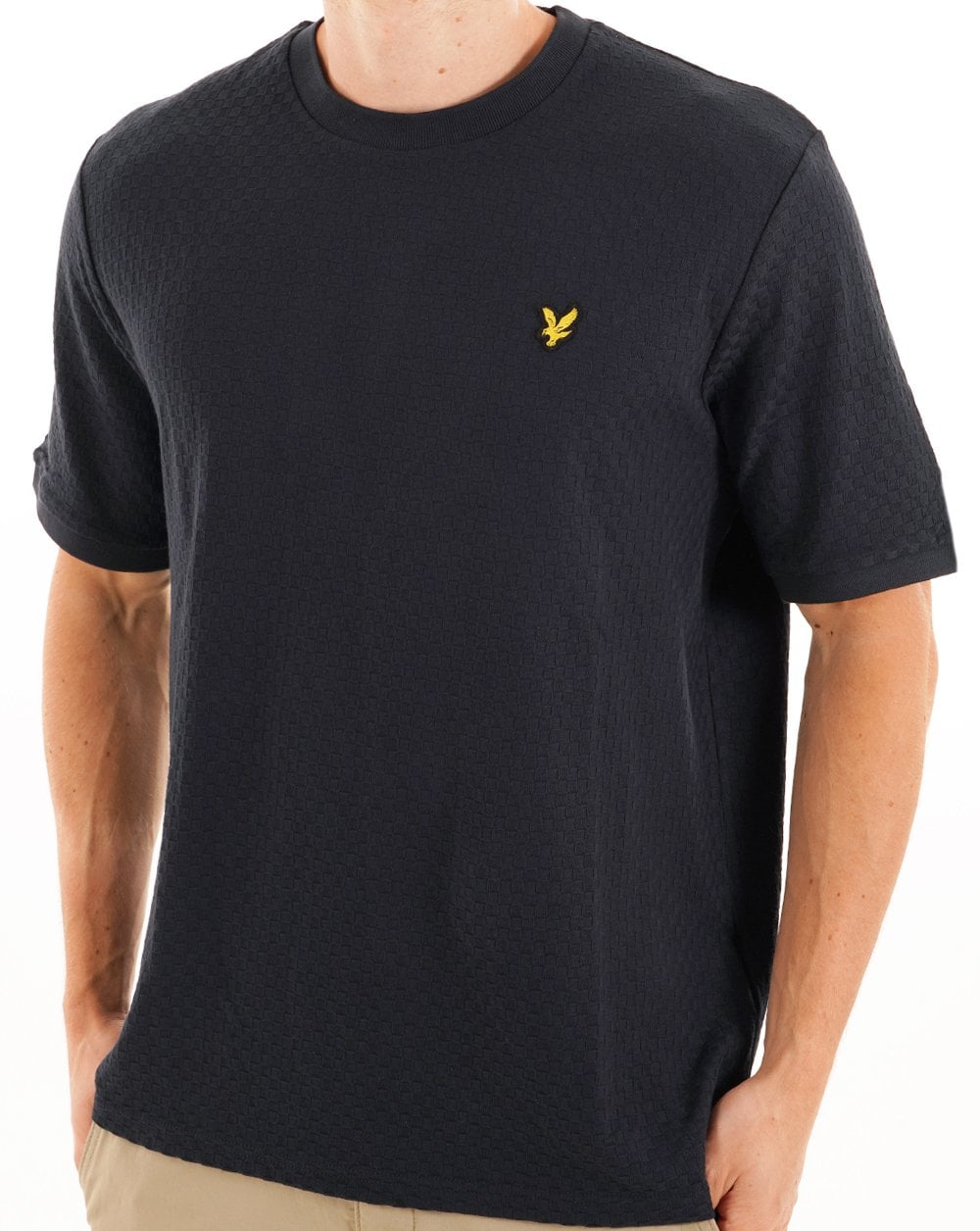 Lyle & Scott Fußball-Jacquard-T-Shirt Dunkelblau