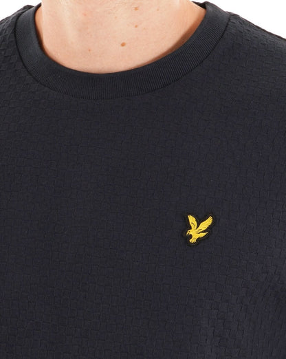 Lyle & Scott Fußball-Jacquard-T-Shirt Dunkelblau