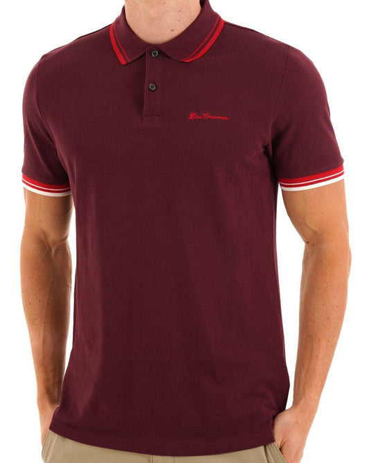 Ben Sherman Signature Piqué Polo Dunkelwein