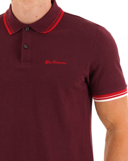 Ben Sherman Signature Piqué Polo Dunkelwein