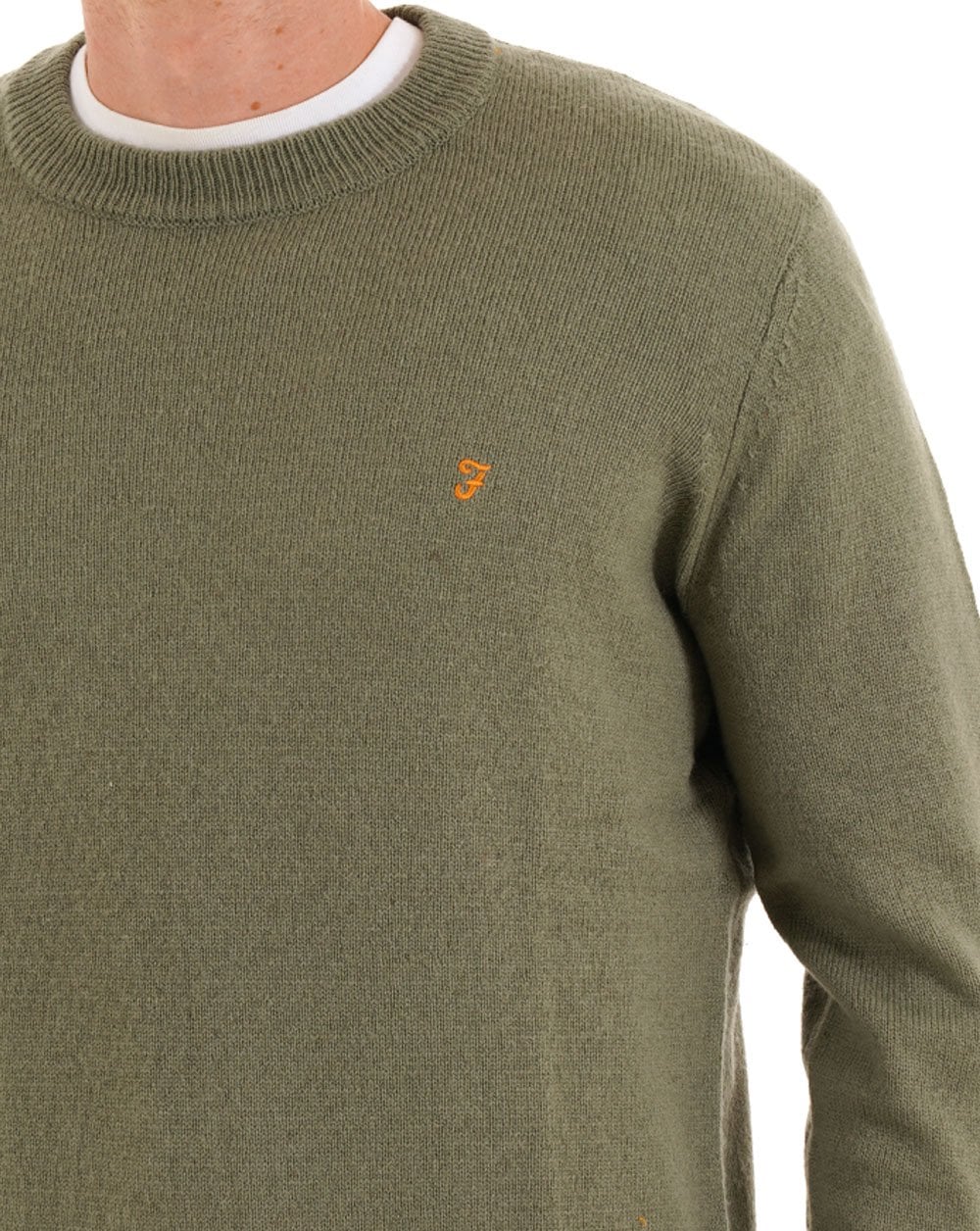 Farah Maidstone Rundstrickpullover Tarragongrün