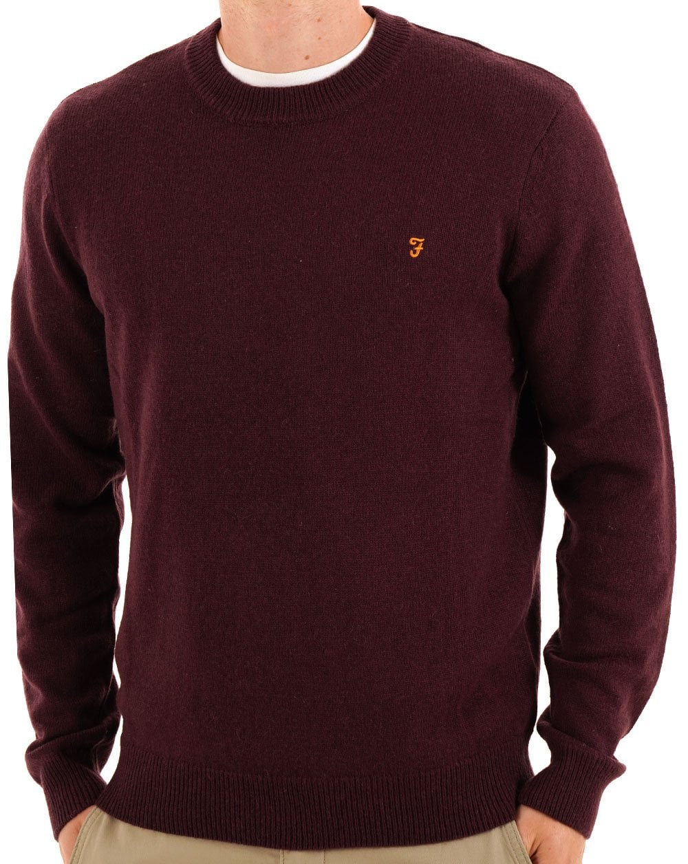 Farah Maidstone Crew Strick Bordeaux