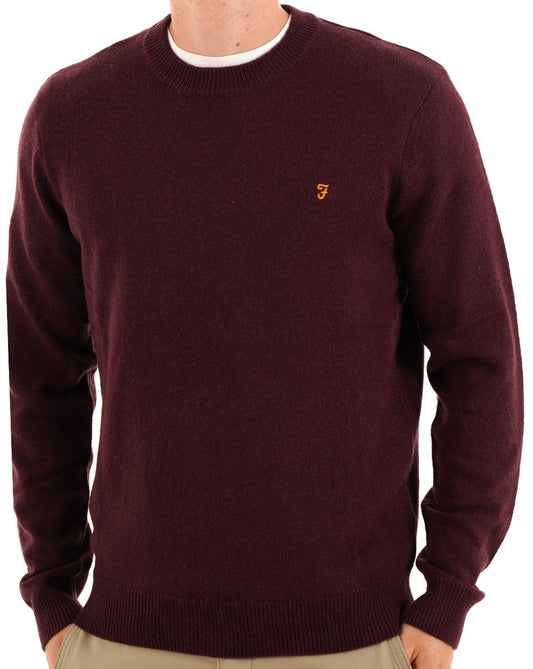 Farah Farah Maidstone Crew Strick Bordeaux