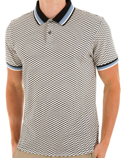 Ben Sherman Polohemd mit Karomuster, Schwarz