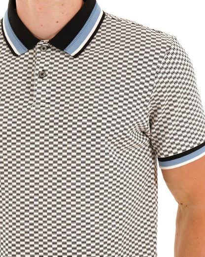 Ben Sherman Polohemd mit Karomuster, Schwarz