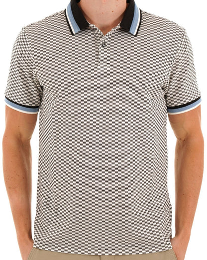 Ben Sherman Polohemd mit Karomuster, Schwarz