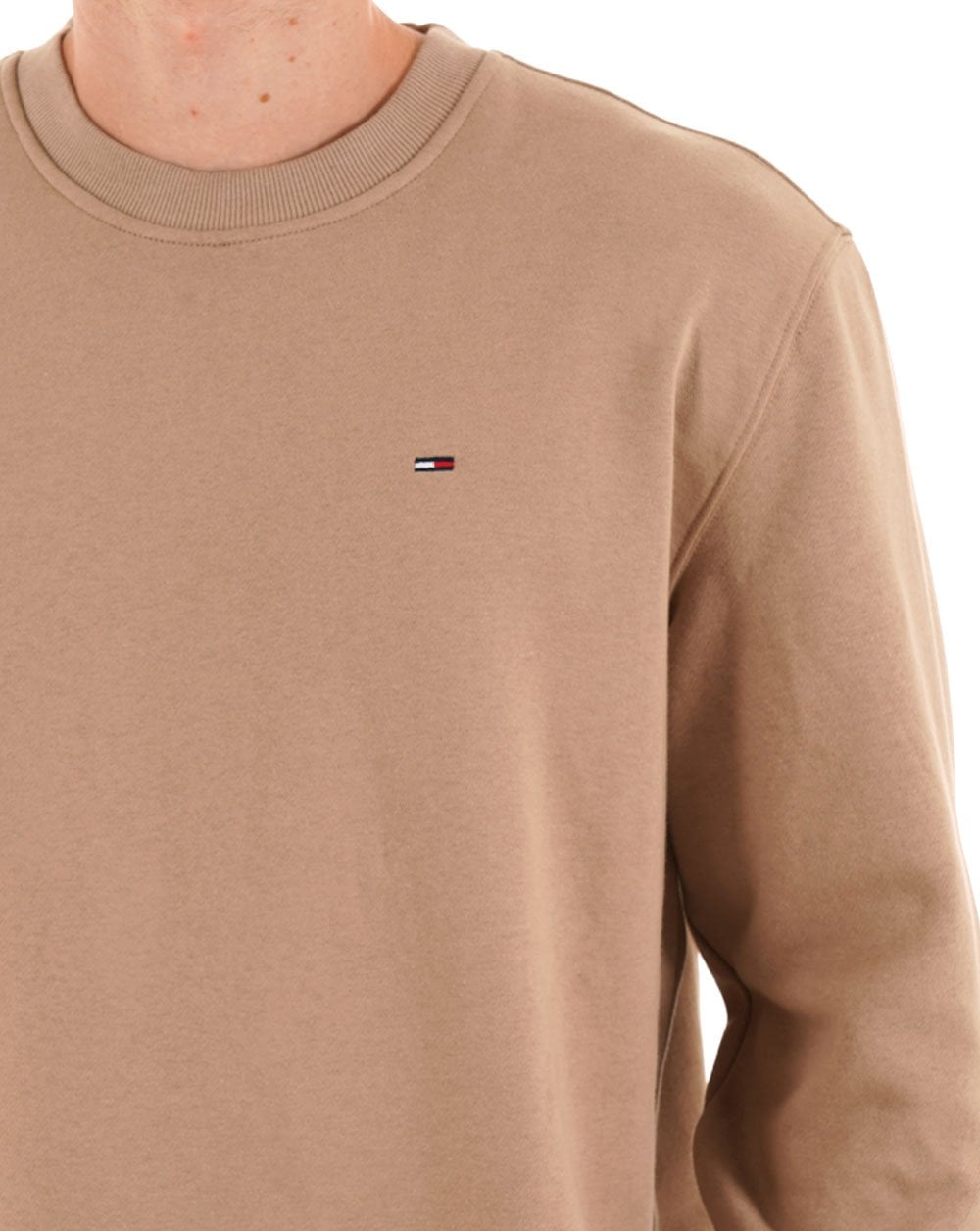 Tommy Jeans Flag Crew Sweatshirt Taupe