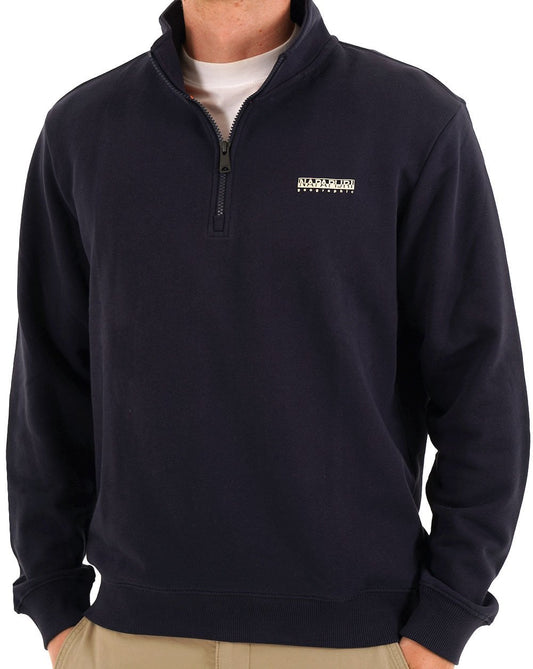Napapijri Small Box Half Zip Sweatshirt Navy Blue