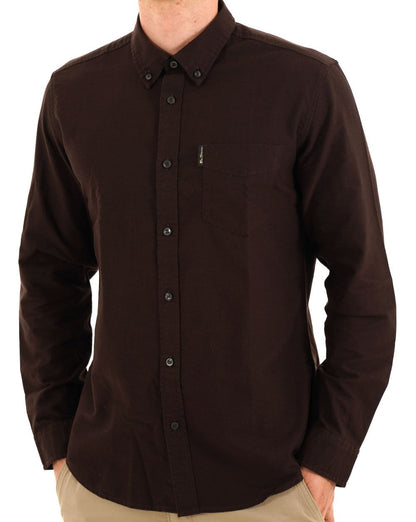 Ben Sherman Signature Langarm-Oxfordhemd, Dunkelbraun
