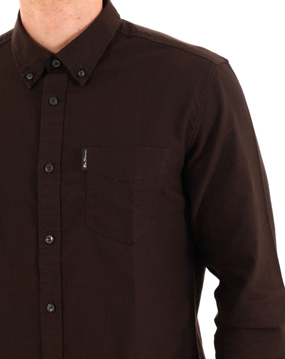 Ben Sherman Signature Langarm-Oxfordhemd, Dunkelbraun