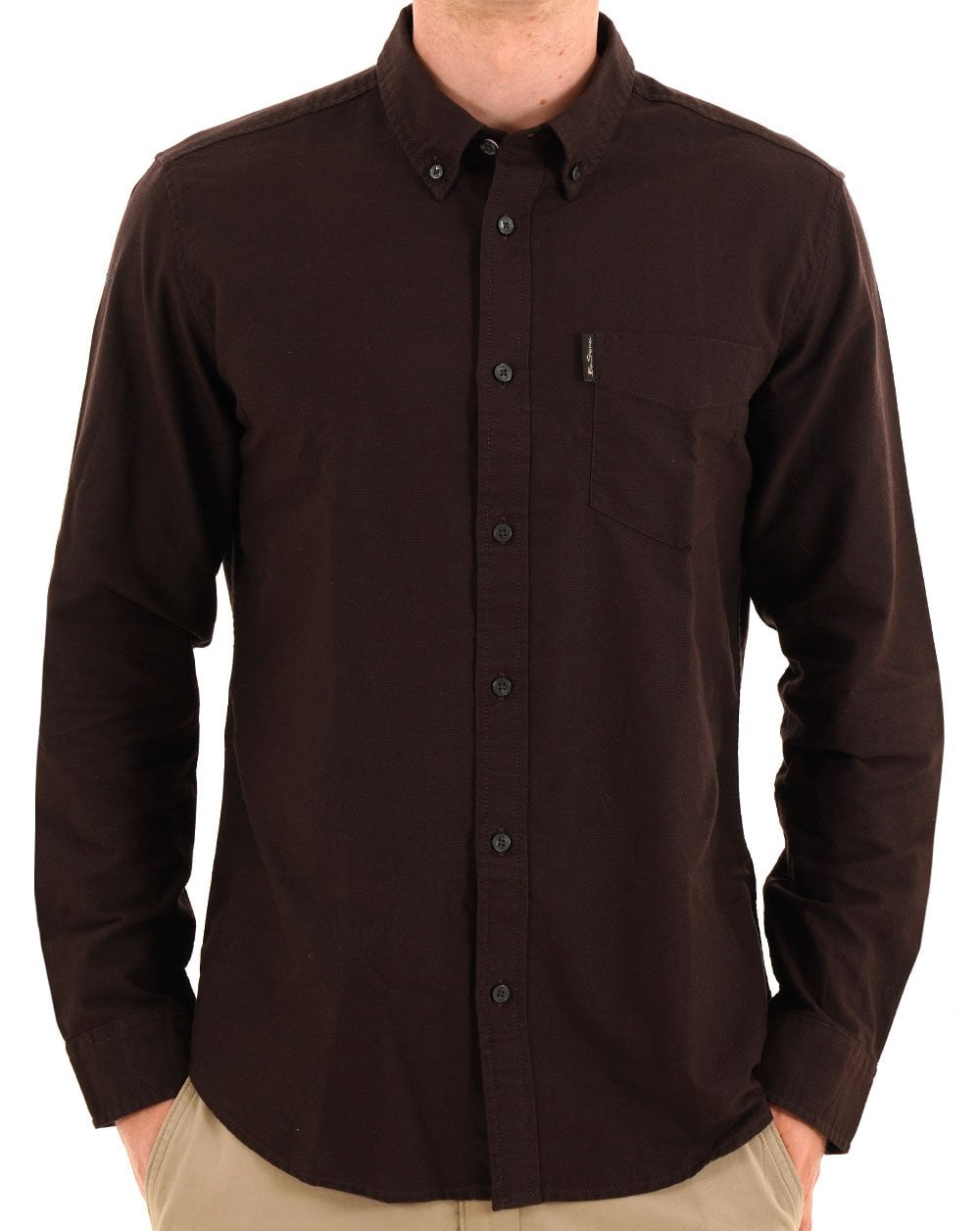 Ben Sherman Signature LS Oxford Shirt Dark Brown