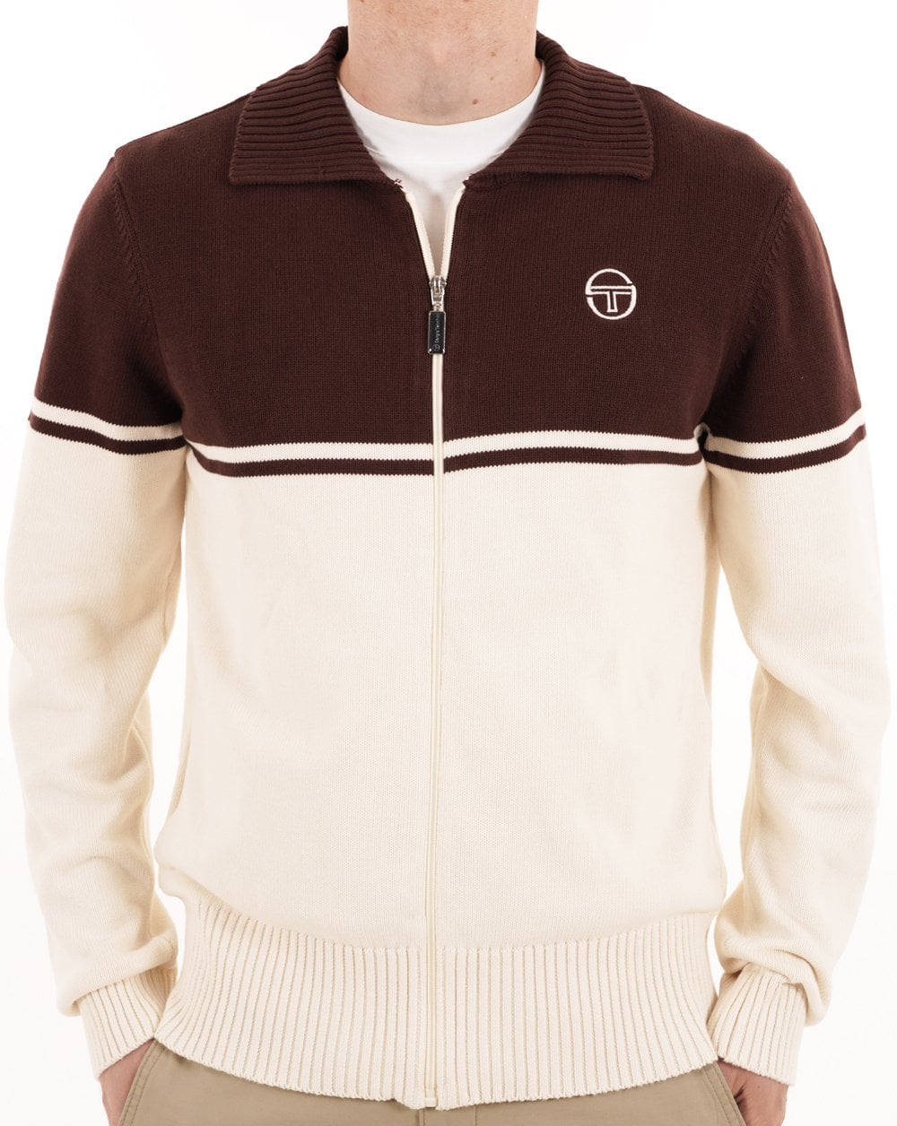 Sergio Tacchini Strick-Trainingsjacke Braun Gardenia
