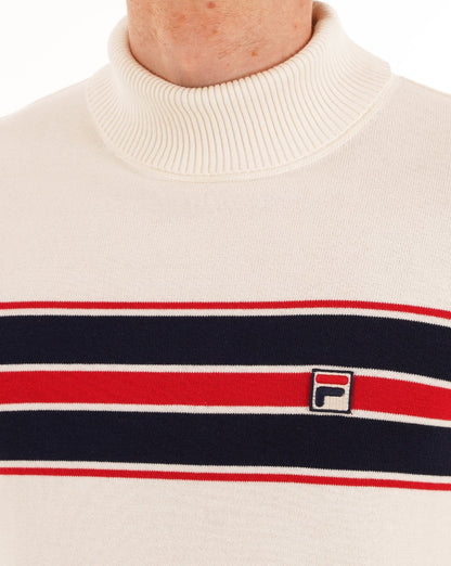 Fila Vintage Rollkragenpullover mit Bruststreifen