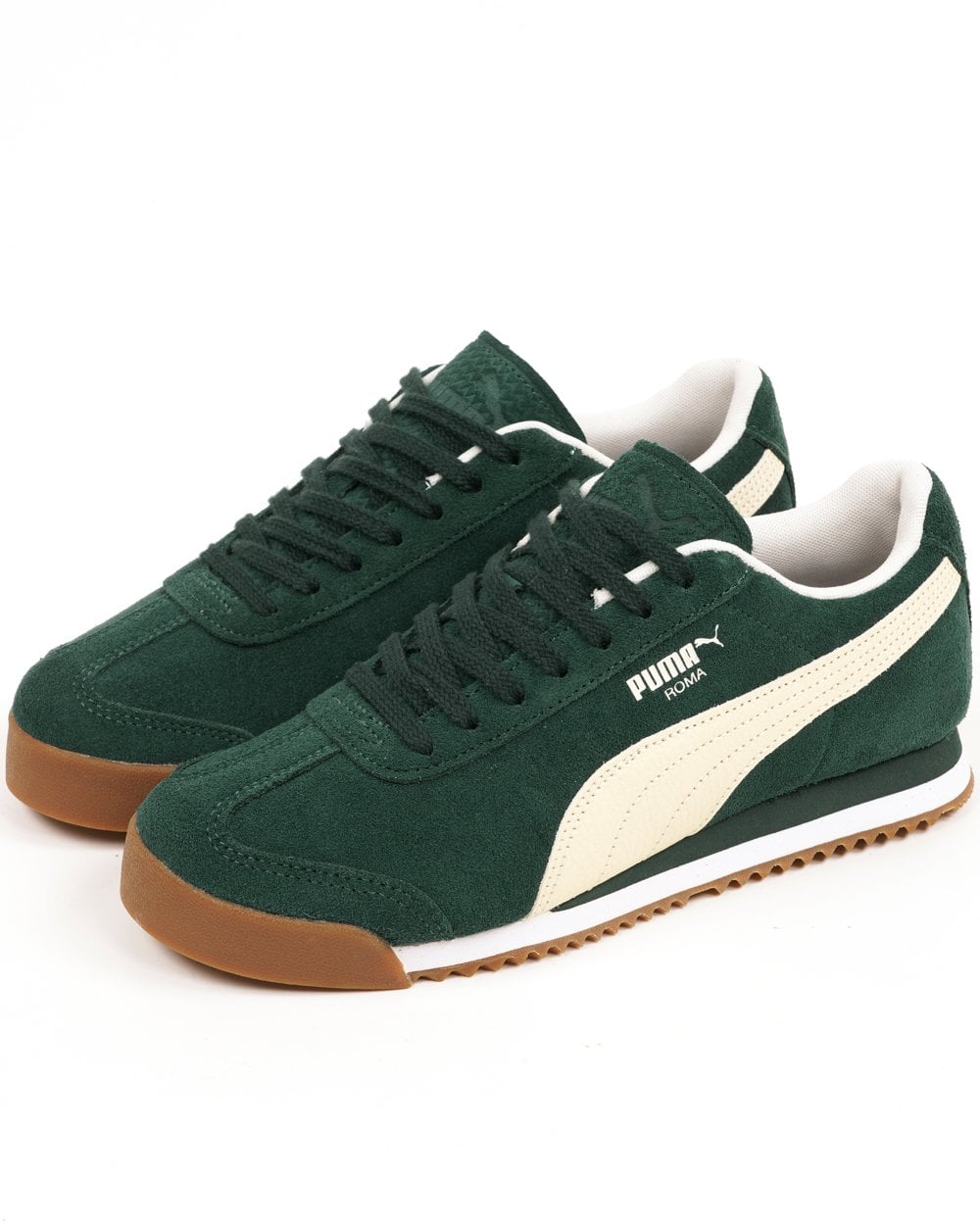 Puma Roma Wildleder-Sneaker Grün Weiß