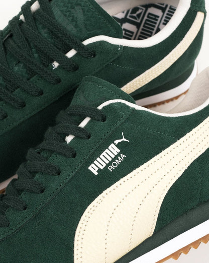 Puma Roma Wildleder-Sneaker Grün Weiß