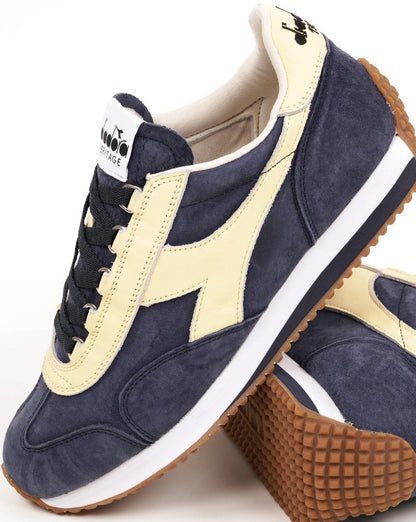 Diadora Equipe 75 Stone Washed Sneaker Blau Kaspisches Meer